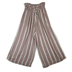 Intimately Free‎ People Wide Leg Palazzo Pants Pink White Stripe Drawstring S